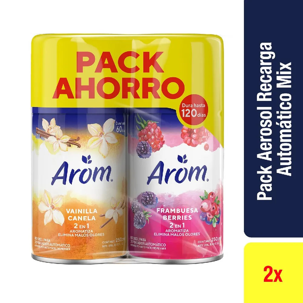 pack 2u Repuesto Aromatizante Ambiental Variedades 250cm³ Arom