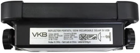 Reflector Portatil Recargable Solar 100W Negro 2700K y 6500K VKB