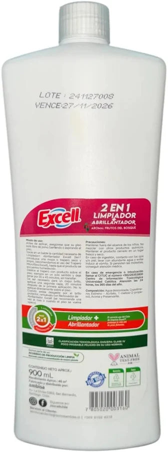 Limpiador + Abrillantador Frutos Del Bosque 900cc 2 en 1 Excell