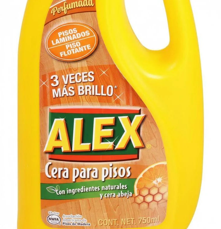 Cera Autobrillo Pisos Laminado Y Flotante Esencia De Naranja 750cc Alex