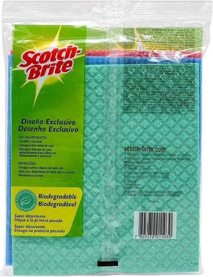 Paño Esponja Multiuso Ultra Absorbente 3u Scotch Brite