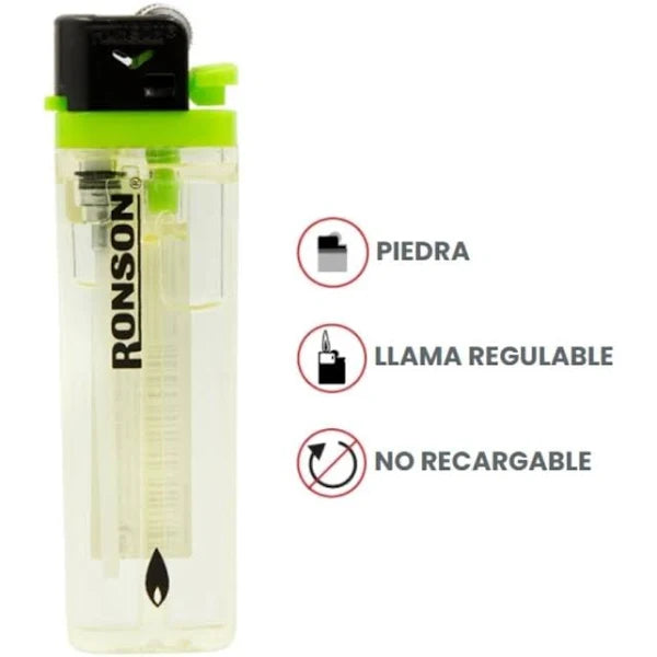 Pack 20u Encendedor Clearlite Transparente Ronson