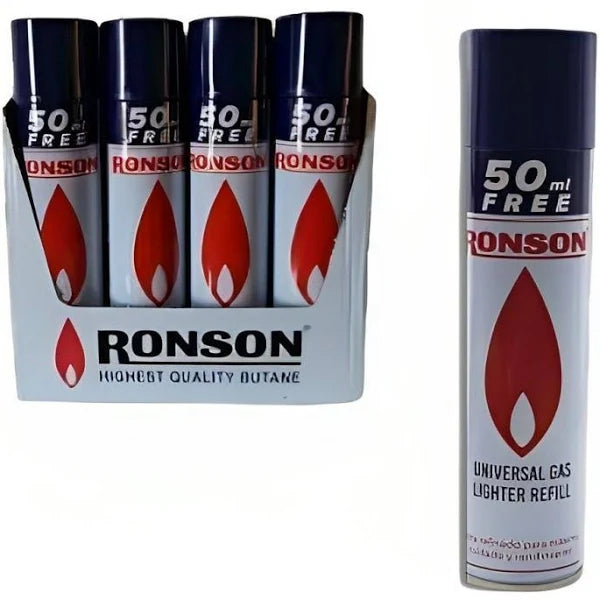Pack 12u Recarga Encendedor Gas Butano 300ml 1un Ronson