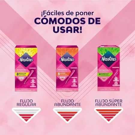 Tampones Comodidad-V Super Plus Con Aplicador 8u Nosotras