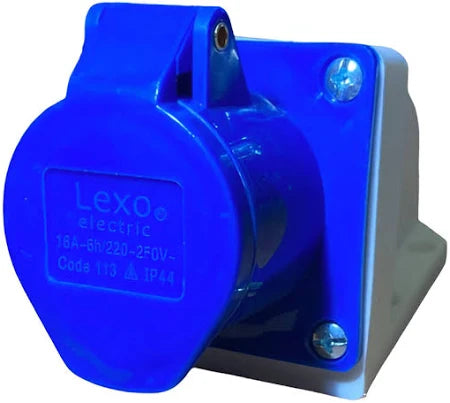 Enchufe Hembra Embutido 2p+t 16a 220v Ip44 Azul Lexo