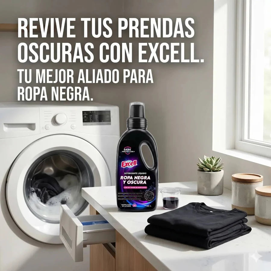 Detergente Líquido Ropa Negra 1L · Excell