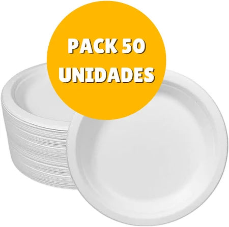 Plato Blanco Biodegradable Desechable 15cm Vanni