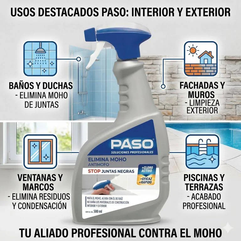 Limpiador Elimina Moho Baño y Juntas 500ml Paso