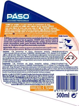 Desengrasante Elimina Grasas 500 ml Paso