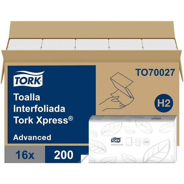 Caja 16u Toalla De Papel Doble Hoja Interfoliada 200U (to70027) Tork