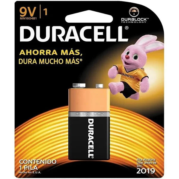 Pilas Alcalinas 9V 1u Duracell