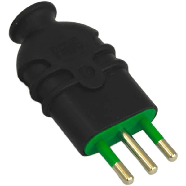 Enchufe Macho 2p+t 16a 250v Negro Fanton