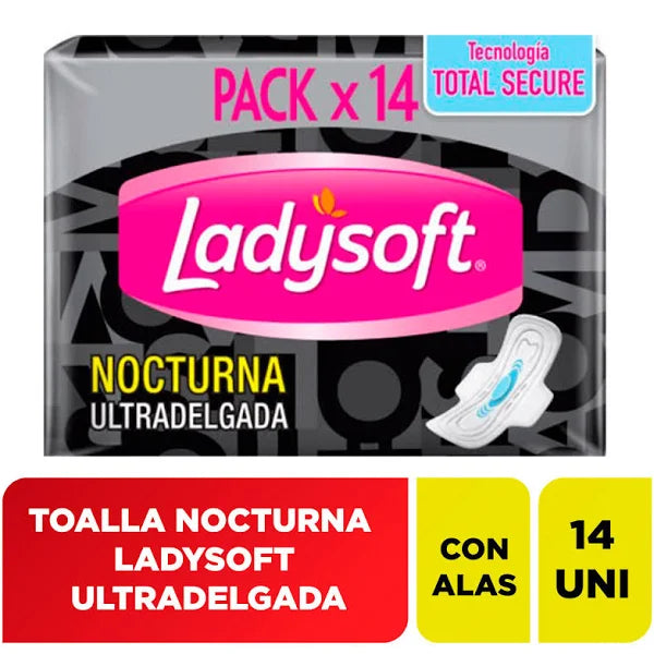 Toallas Femeninas Nocturna Ultra Delgada 14u Ladysoft