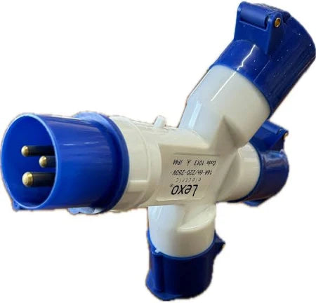 Derivacion Para Enchufe Industrial 3 Hembras 16A 250v IP44 Lexo
