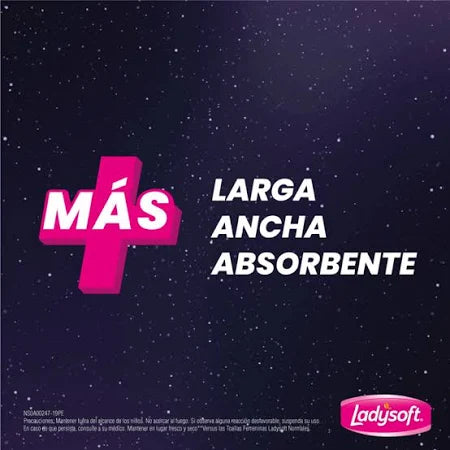 Toallas Femeninas Nocturna Maxi Pro Tela Suave 10u Ladysoft