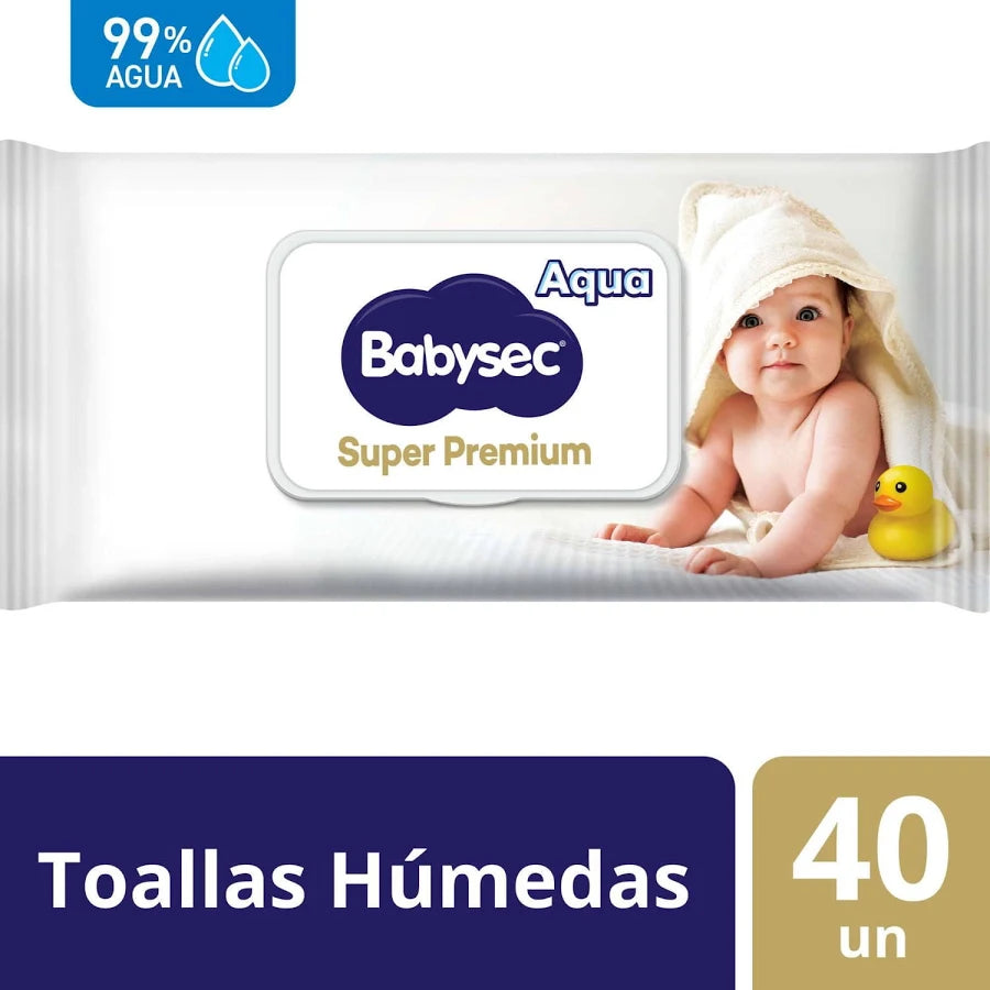 Toallitas Húmedas Super Premium Aqua con Tapa 40u · Babysec