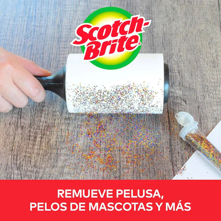 Rodillo Adhesivo Quita Polvo y Pelusas 30 Laminas 1u Scotch Brite