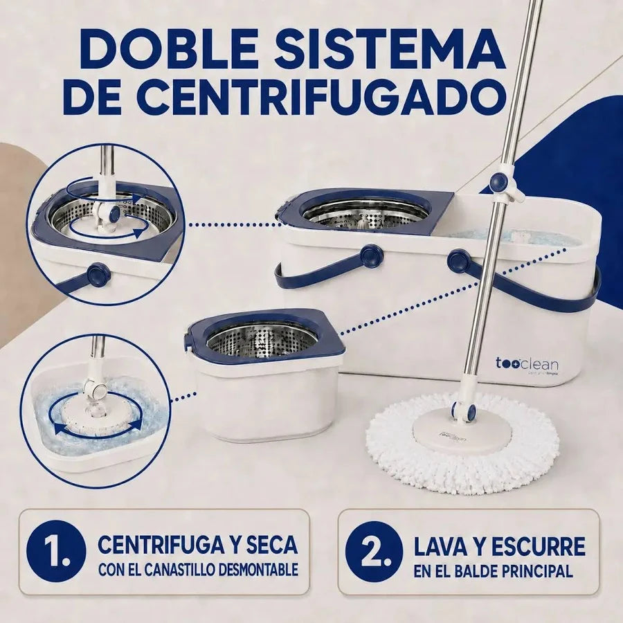 Set Mopa HidroSpin con Repuesto Adicional tooclean
