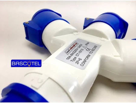 Derivacion Para Enchufe Industrial 3 Hembras 16A 250v IP44 Lexo