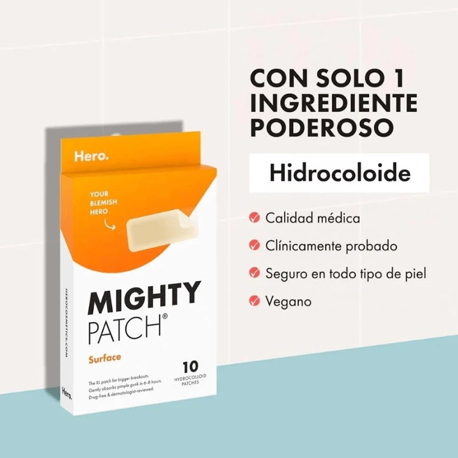 Parche Antiacné Mighty Patch Surface 10u Hero