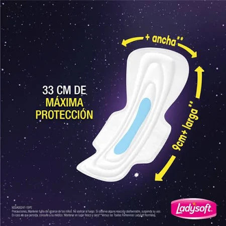 Toallas Femeninas Nocturna Maxi Pro Tela Suave 10u Ladysoft