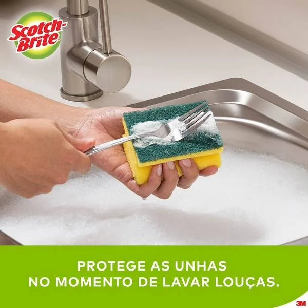Esponja Acanalada Limpieza Pesada Clasica 3u Scotch Brite