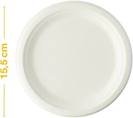 Plato Blanco Biodegradable Desechable 15cm Vanni