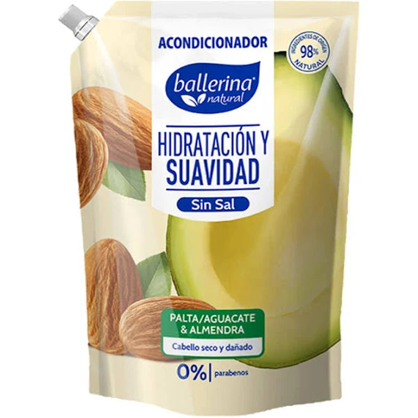 Acondicionador Hidratacion Suavidad Sin Sal Palta Y Almendra 750ml Ballerina