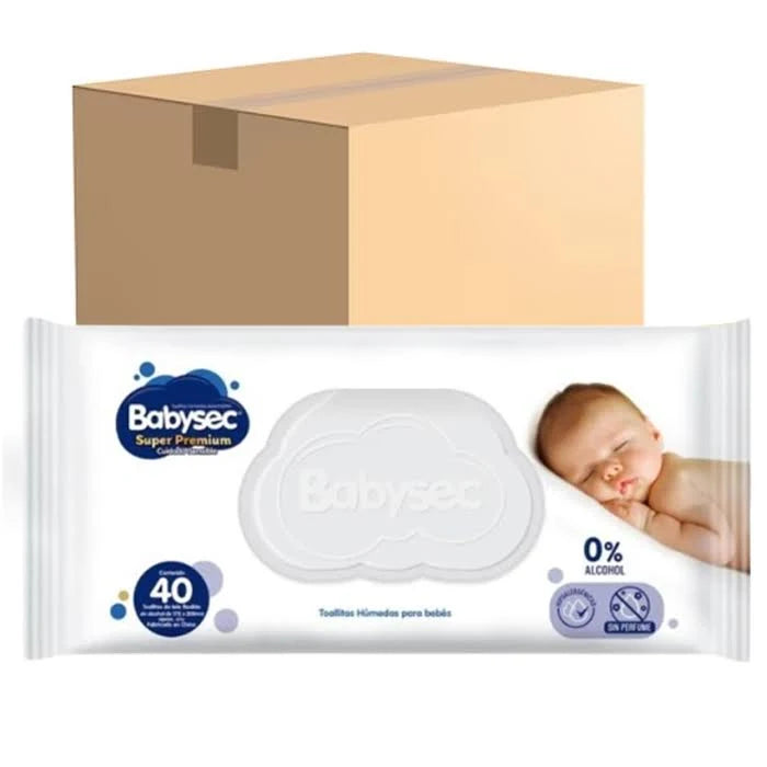 Toallitas Húmedas Super Premium Aqua con Tapa 40u · Babysec