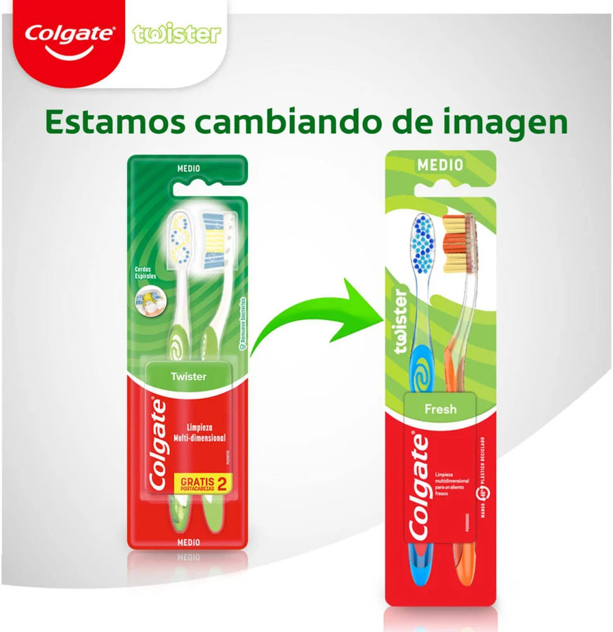 Cepillo de Dientes Twister Medio 2u Colgate