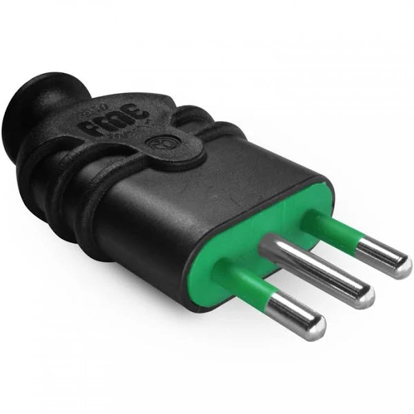 Enchufe Macho 2p+t 16a 250v Negro Fanton