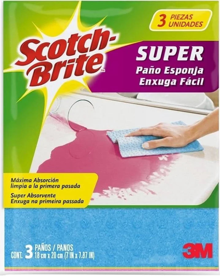 Paño Esponja Multiuso Ultra Absorbente 3u Scotch Brite