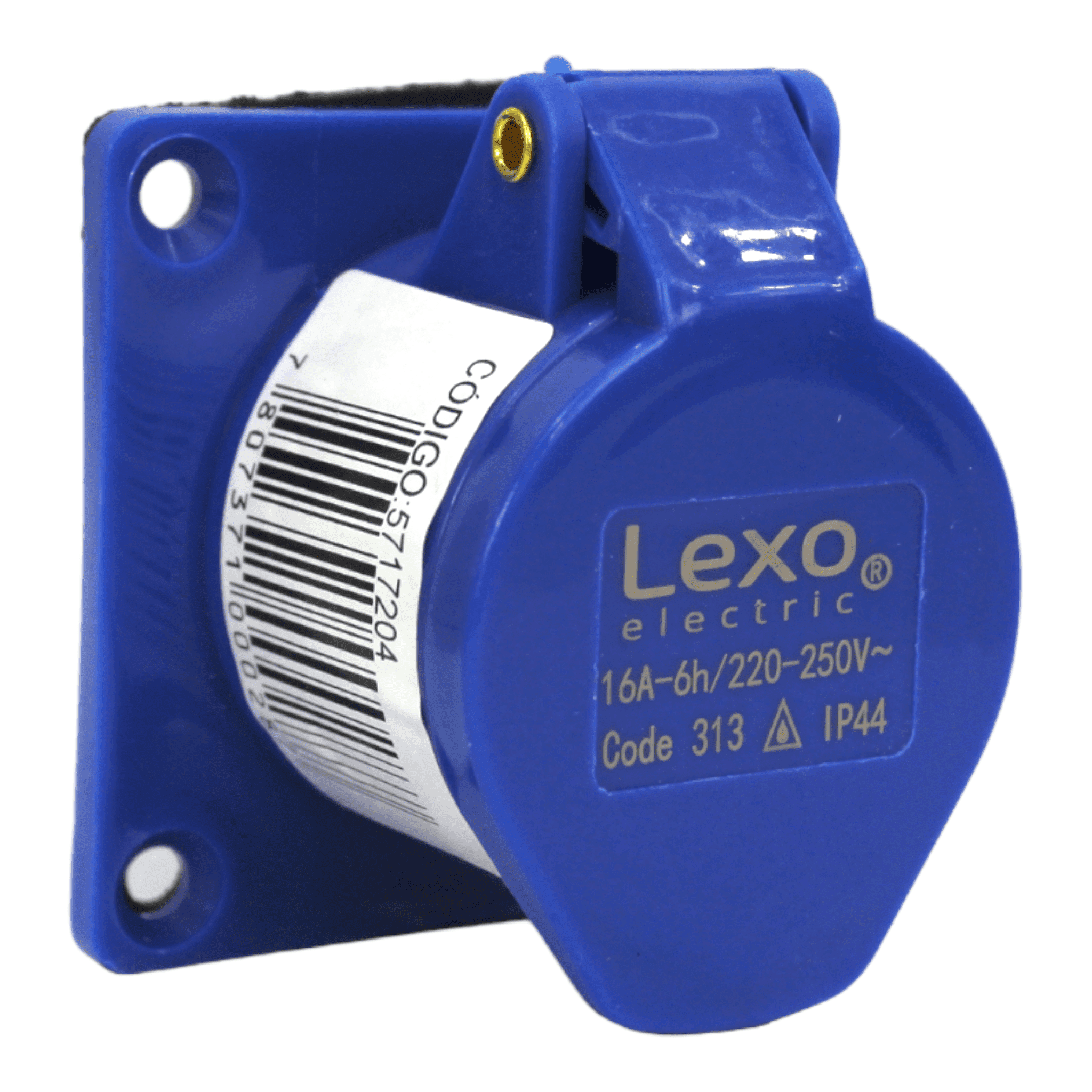 Enchufe Hembra Embutido 2p+t 16a 220v Ip44 Azul Lexo