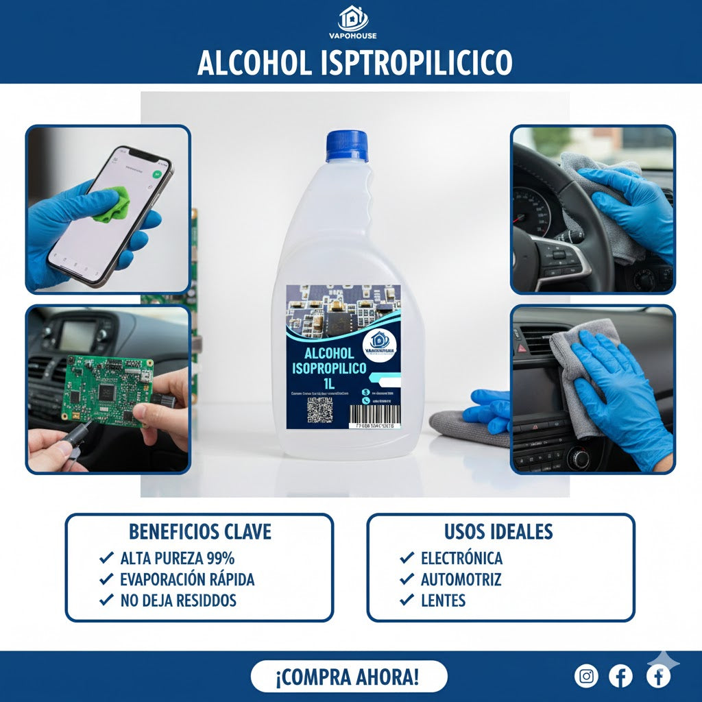 Alcohol Isopropilico Al 99% 1L Vapohouse