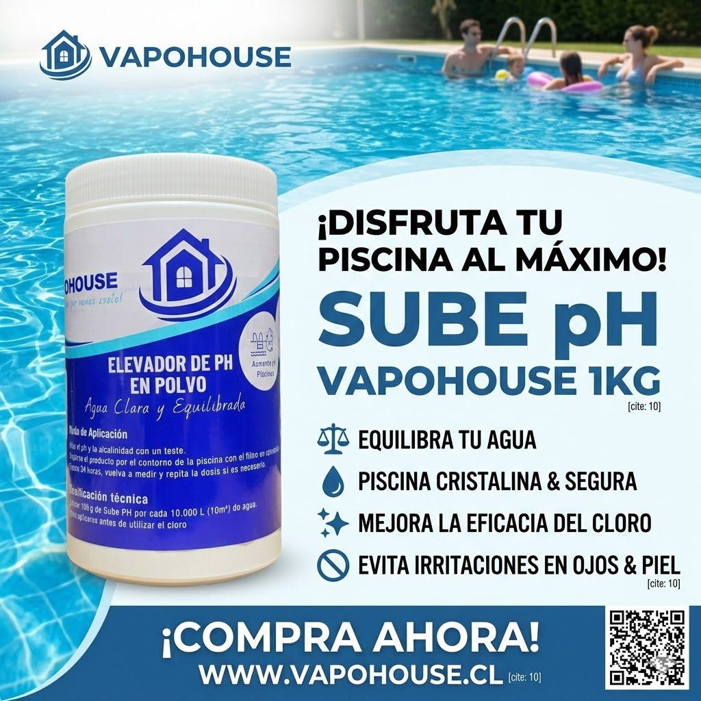 Sube PH En Polvo Para Piscina 1K Vapohouse