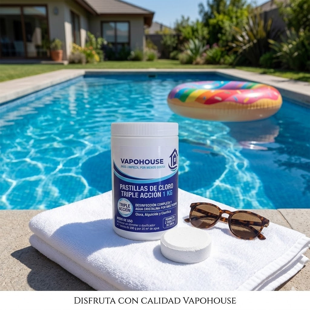 Pastillas De Cloro Triple Accion Para Piscina 1k Vapohouse