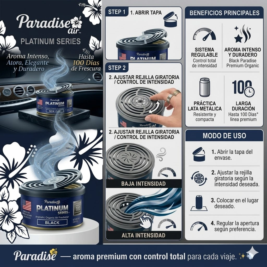 Aromatizante Para Autos Series Organic Platinum Air New Car 1u (12007) Paradise