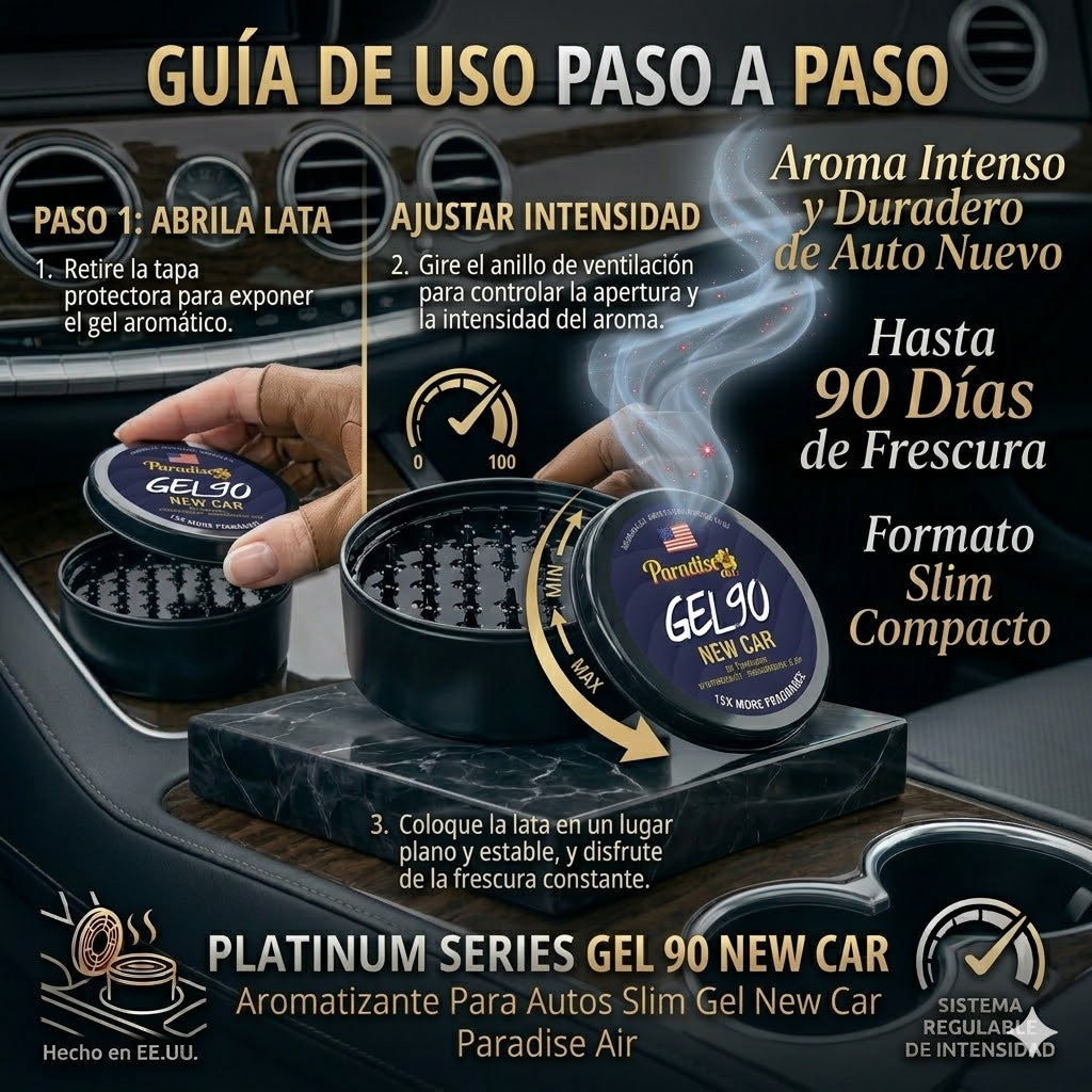 Aromatizante Para Autos Slim Gel Air Freshener New Car 1u (12007TR) Paradise