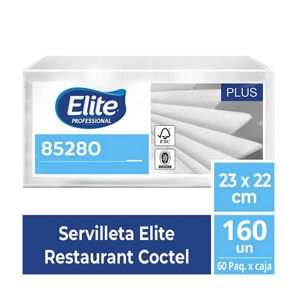 Servilletas Restaurant 23x22cm 160 Unidades Elite