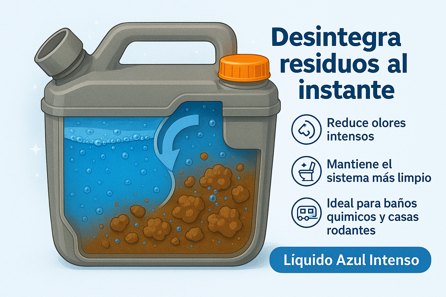 Líquido Desodorante Disgregante para Baño Químico Desam 1L Vapohouse