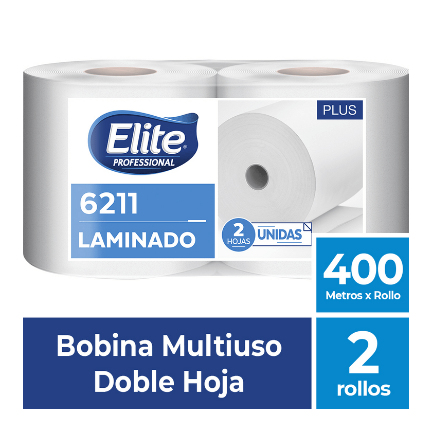 Toalla De Papel Doble Hoja 400m 2 Rollos Elite