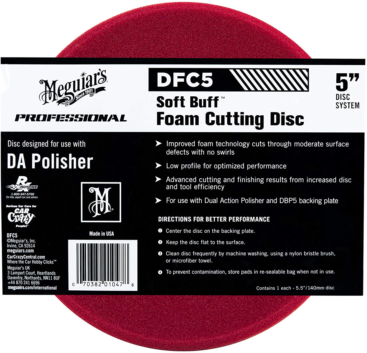 Bonete de esponja Da Foam Cutting disc 5 (DFC5) Meguiar’s