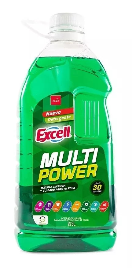 Detergente Liquido Excell Multipower 3L