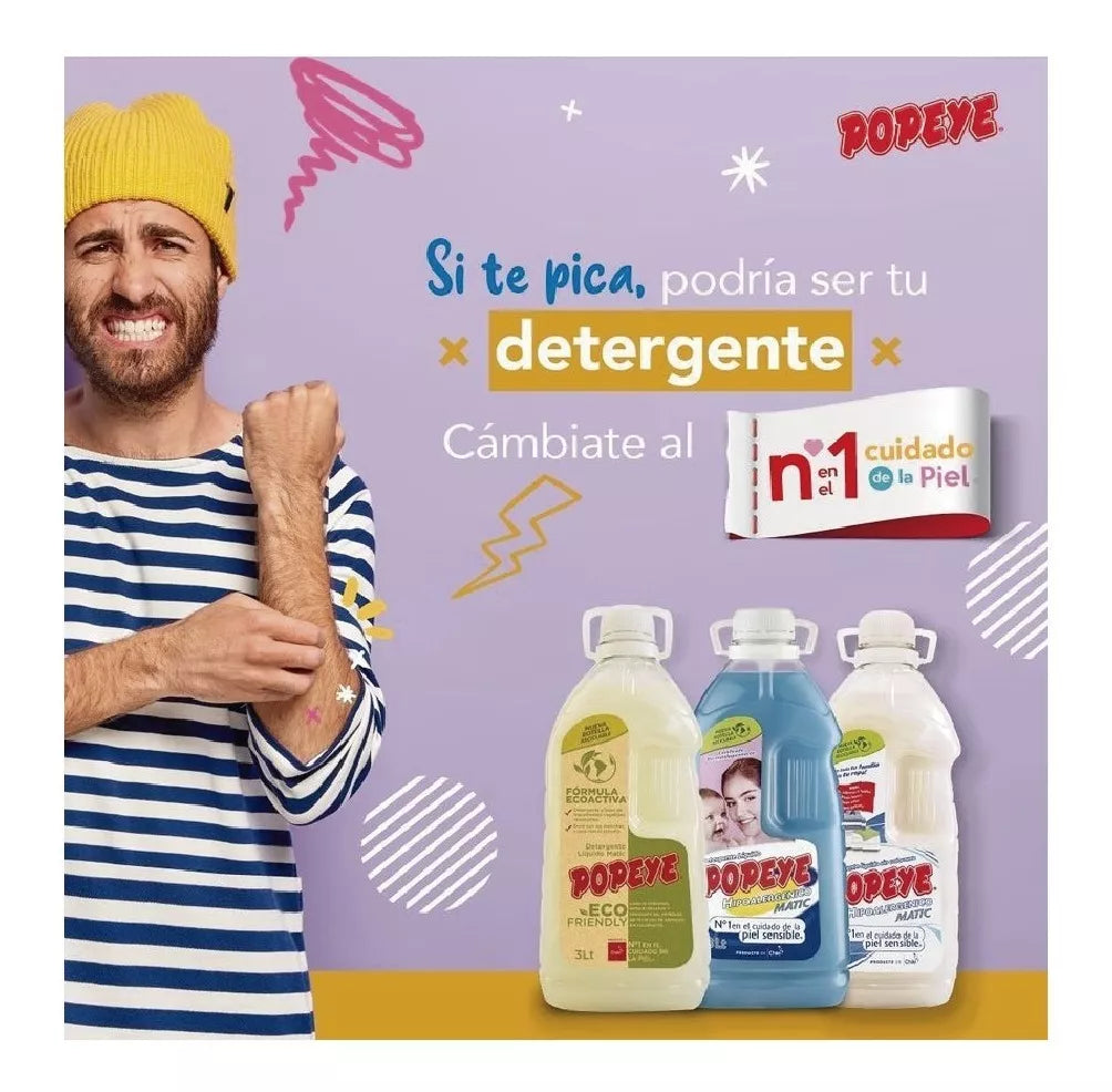 Detergente Liquido Popeye  Eco Friendly DP 3L Botella