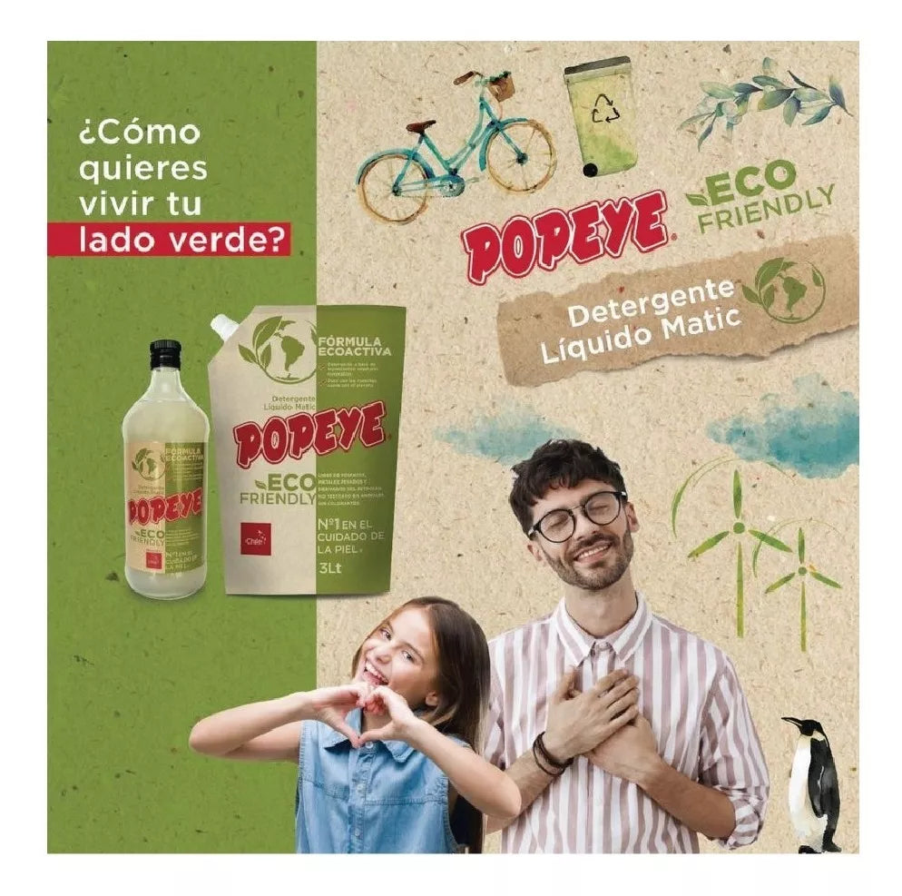 Detergente Liquido Eco Friendly DP 3L Popeye