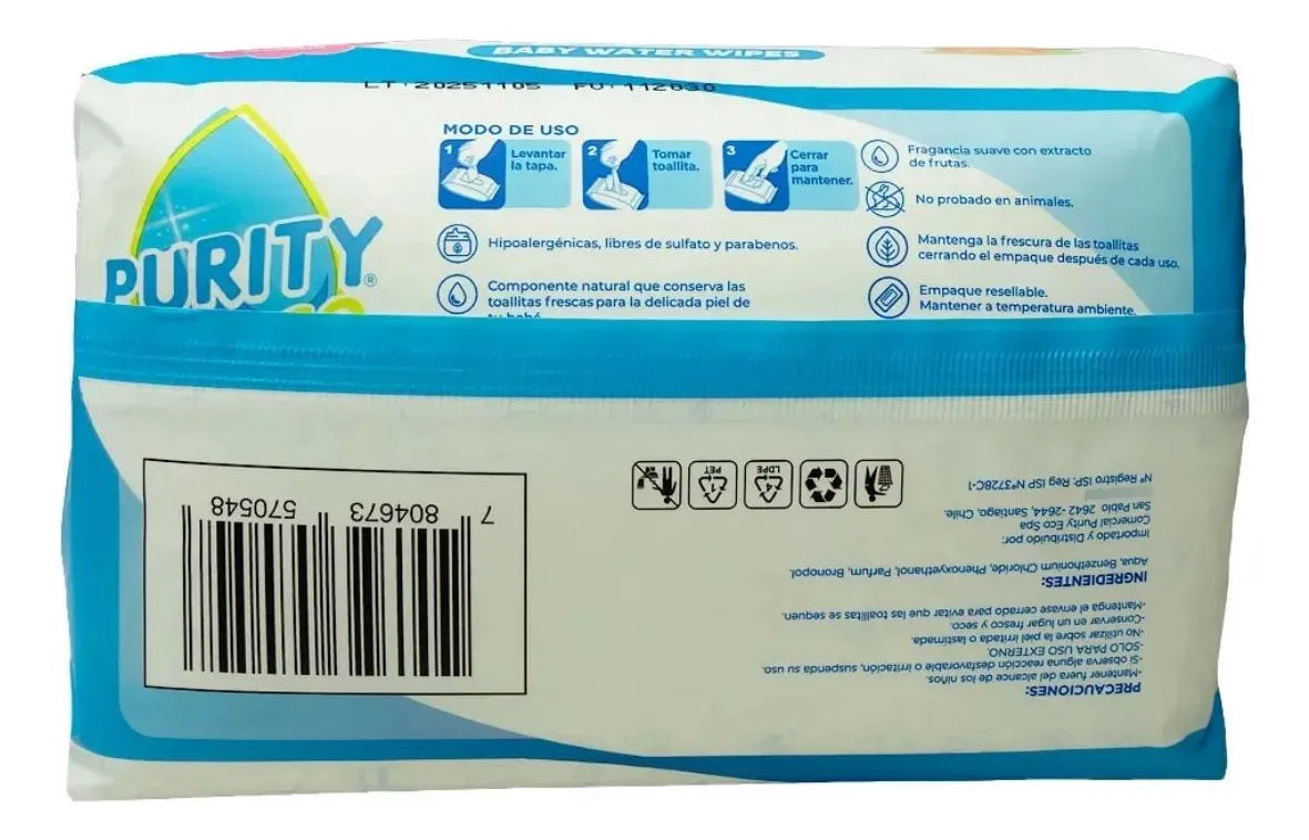 Toallitas Húmedas Hipoalergénicas Waterwipes 80u Purity Eco