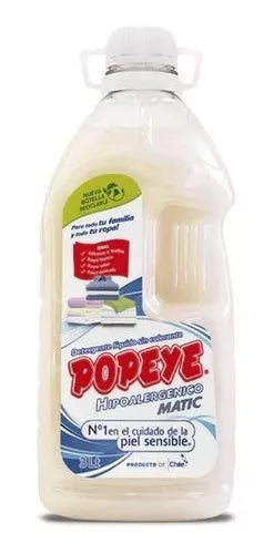 Detergente Liquido Popeye Hipoalergenico Familia 3L Botella