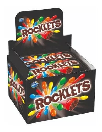Caja 18u Chocolate Confitado Rocklets 35g 1un Arcor