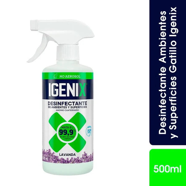 Desinfectante Ambientes y Superficies Gatillo Lavanda 500cm Igenix