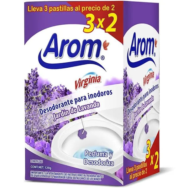 Desodorante Para Inodoros WC Jardin De  Lavanda 3x2 120g Arom
